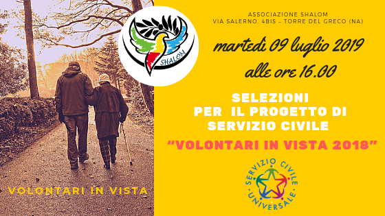 Pubblicazione Data Selezioni per il Progetto di Servizio Civile VOLONTARI IN VISTA 2018