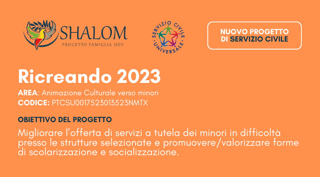 AVVISO: Date Pubblicazione Selezioni progetto RICREANDO 2023